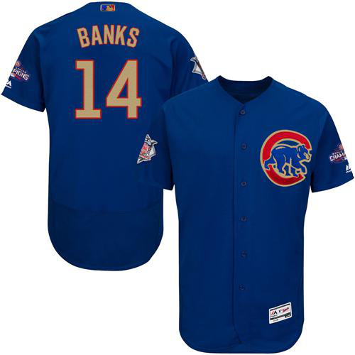 Chicago Cubs #14 Ernie Banks Blue Flexbase 2017 Gold Program Stitched MLB Jersey