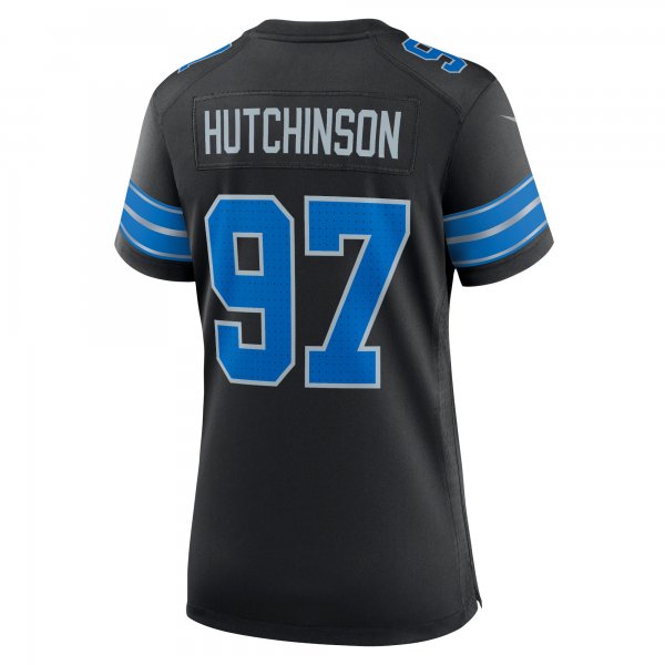 Women's Detroit Lions Aidan Hutchinson Nike Black 2nd Alternate Game Jersey