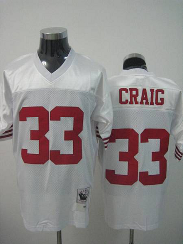 Men's Mitchell And Ness San Francisco 49ers #33 Roger Craig Stitched White NFL Jersey