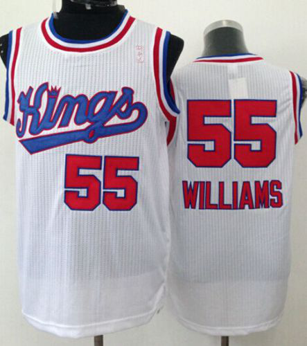 Men's Sacramento Kings #55 Jason Williams White New Throwback Stitched NBA Jersey