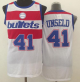 Men's Washington Wizards #41 Wes Unseld White Bullets Throwback Stitched NBA Jersey