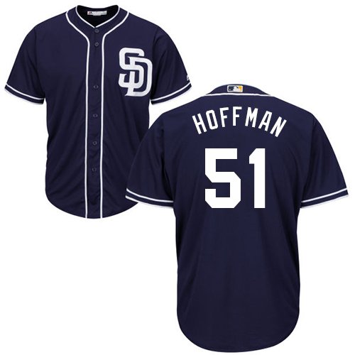 Men's San Diego Padres #51 Trevor Hoffman Navy Blue Majestic MLB Alternate Cool Base Jersey