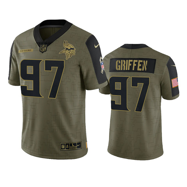 Minnesota Vikings Everson Griffen Olive 2021 Salute To Service Men's Limited NFL Jersey