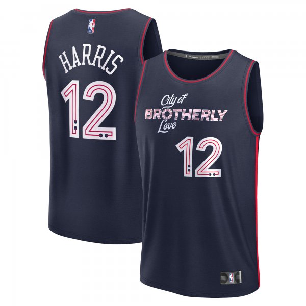 Men's Philadelphia 76ers Tobias Harris Fanatics Navy Fast Break Jersey - City Edition