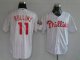 Philadelphia Phillies #11 Jimmy Rollins Stitched White Red Strip Youth MLB Jersey