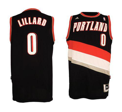 Men's Portland Trail Blazers #0 Damian Lillard Black Revolution 30 Stitched NBA Jersey