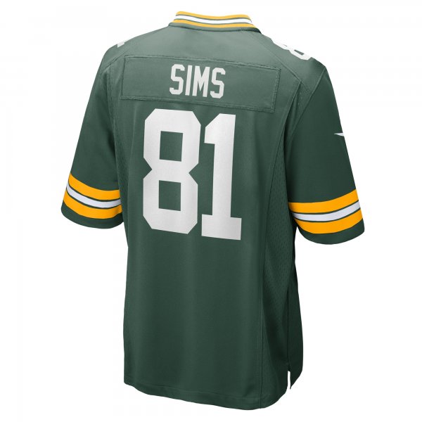 Men's Green Bay Packers Ben Sims Nike  Green Team Game Jersey