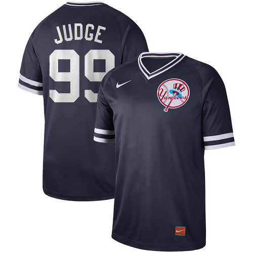 Men's Nike New York Yankees #99 Aaron Judge Navy Cooperstown Collection Legend V-Neck MLB Jersey