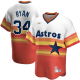 Men's NIKE Houston Astros #34 Nolan RyanHome Cooperstown Collection Player White MLB Jersey