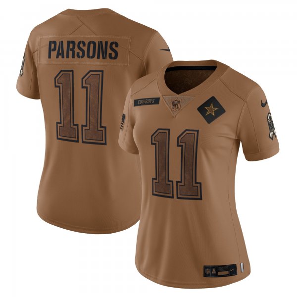 Women's Dallas Cowboys Micah Parsons Nike Brown 2023 Salute To Service Limited Jersey