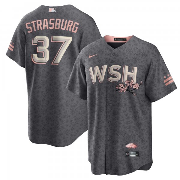 Men's Washington Nationals Stephen Strasburg Nike Gray City Connect Replica Player Jersey