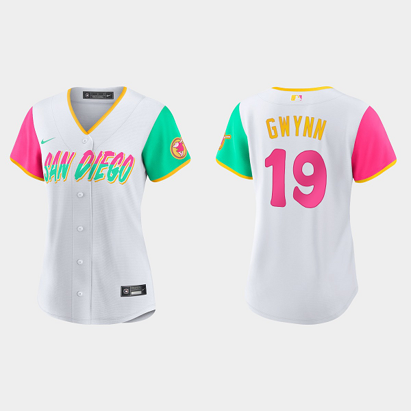 Women's San Diego Padres #19 Tony Gwynn White 2022 City Connect MLB Jersey