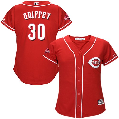 Cincinnati Reds #30 Ken Griffey Red Alternate Women's Stitched MLB Jersey