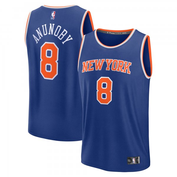 Youth New York Knicks OG Anunoby Fanatics Royal Fast Break Player Jersey - Icon Edition