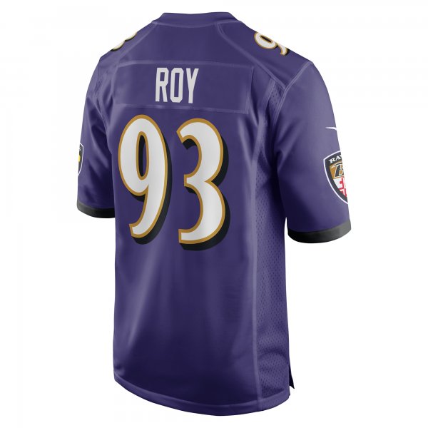 Men's Baltimore Ravens Bravvion Roy Nike  Purple  Game Jersey