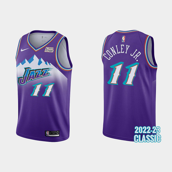 Men's Utah Jazz Mike Conley Jr. #11 2022-23 Classic Edition Purple NBA Jersey