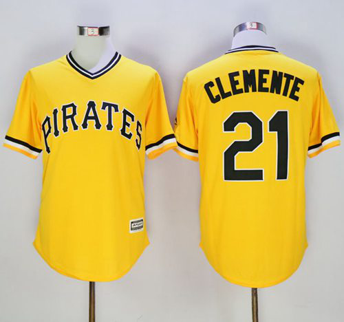 Pittsburgh Pirates #21 Roberto Clemente Gold New Cool Base Stitched MLB Jersey