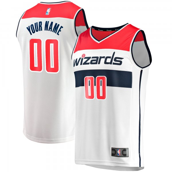 Men's Washington Wizards Fanatics White Fast Break Custom Replica Jersey - Association Edition