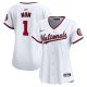 Women's Washington Nationals Nike White #1 Mom Home Limited Jersey