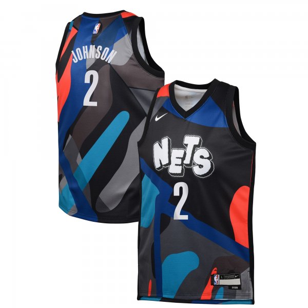 Youth Brooklyn Nets Cameron Johnson Nike Black  Swingman Replica Jersey - City Edition