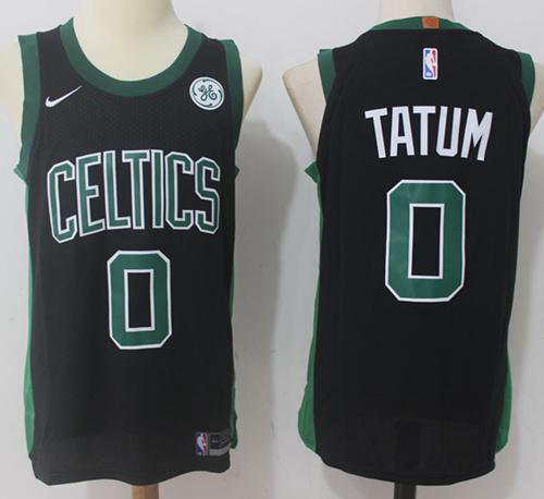 Men's Nike Boston Celtics #0 Jayson Tatum Black Stitched Swingman NBA Jersey