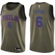 Men's Nike Philadelphia 76ers #6 Julius Erving Green Salute to Service Swingman NBA Jersey