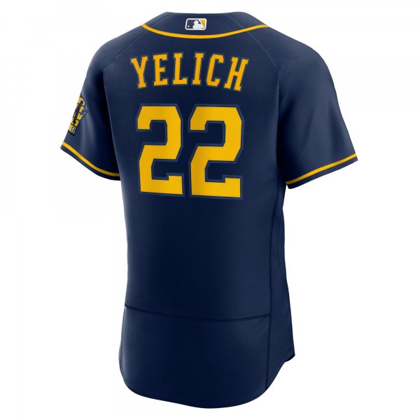 Men's Milwaukee Brewers Christian Yelich Nike Navy Alternate Player Jersey