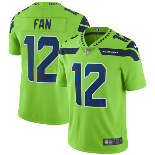 Nike Seattle Seahawks #12 Fan Green Men's Stitched NFL Limited Rush Jersey