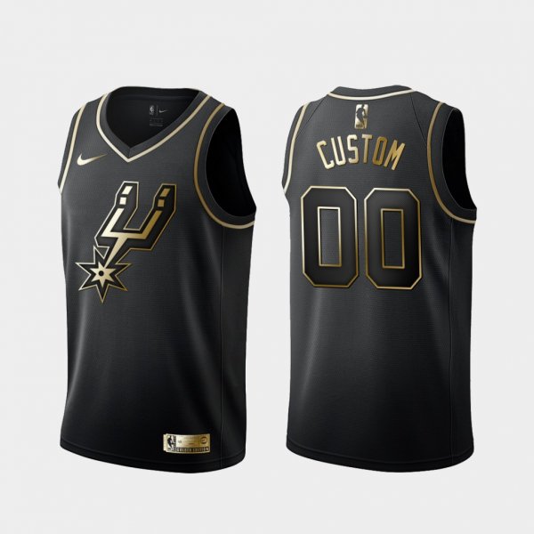 Men's San Antonio Spurs Custom Black Golden Edition NBA Jersey