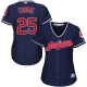 Cleveland Indians #25 Jim Thome Navy Blue Alternate Womens Stitched MLB Jersey