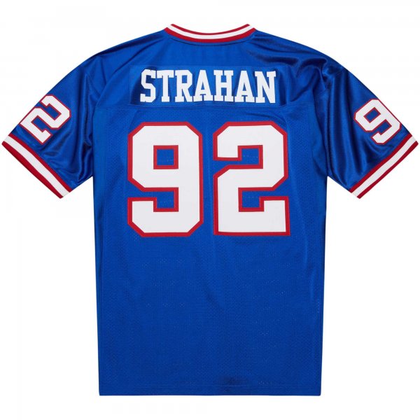 Men's New York Giants 1993 Michael Strahan Mitchell & Ness Royal Throwback Retired Player Jersey