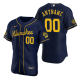 Men's Milwaukee Brewers Custom Nike Navy 2020 Alternate Jersey