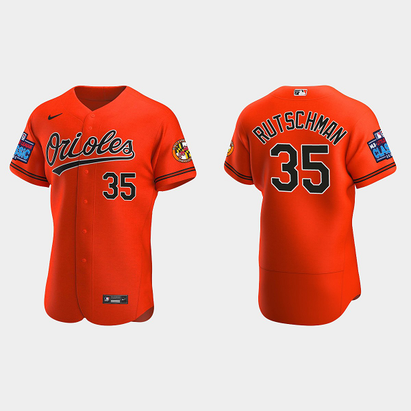 Men's Baltimore Orioles #35 Adley Rutschman 2022 Little League Classic Flex Base MLB Jersey - Orange