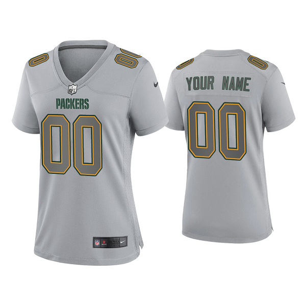 Women's Green Bay Packers Custom Gray Atmosphere Fashion Game Jersey