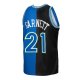 Men's Minnesota Timberwolves Kevin Garnett Mitchell & Ness Black/Blue Hardwood Classics 1995/96 Split Swingman Jersey