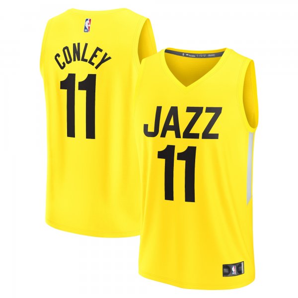 Men's Utah Jazz Mike Conley Fanatics Yellow Fast Break Replica Jersey - Icon Edition