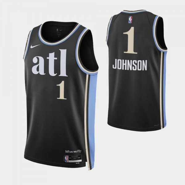 2023-24 City Edition Atlanta Hawks #1 Jalen Johnson Black Swingman Jersey