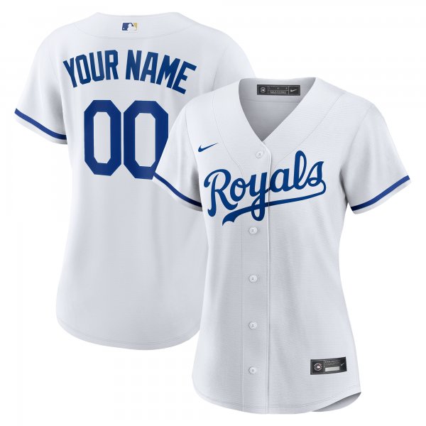 Women's Kansas City Royals Nike White Replica Custom Jersey