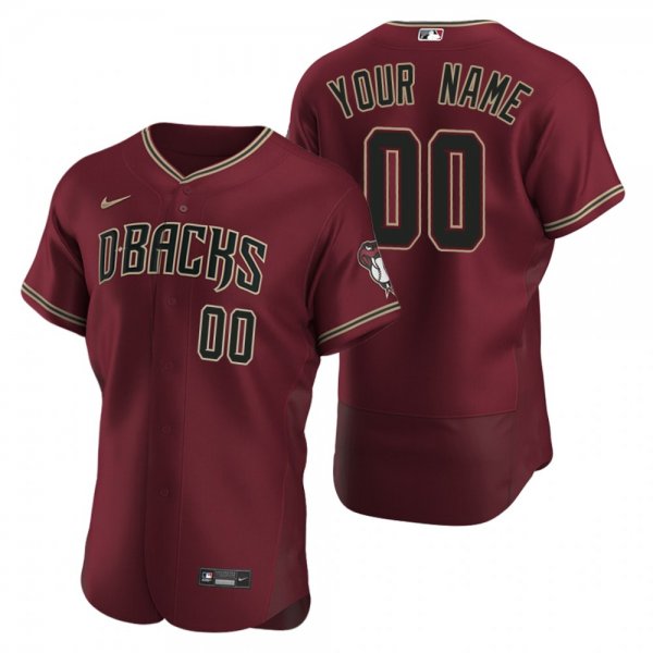 Men's Arizona Diamondbacks Custom Nike Crimson 2020 Alternate Jersey