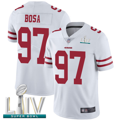 San Francisco 49ers #97 Nick Bosa White Super Bowl LIV Bound Men's Stitched NFL Vapor Untouchable Limited Jersey