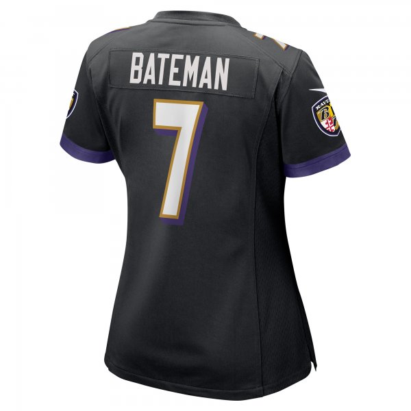 Women's Baltimore Ravens Rashod Bateman Nike Black Game Player Jersey