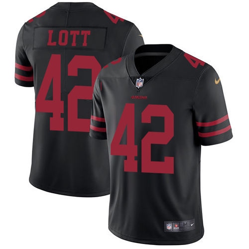 Nike San Francisco 49ers #42 Ronnie Lott Black Alternate Men's Stitched NFL Vapor Untouchable Limited Jersey