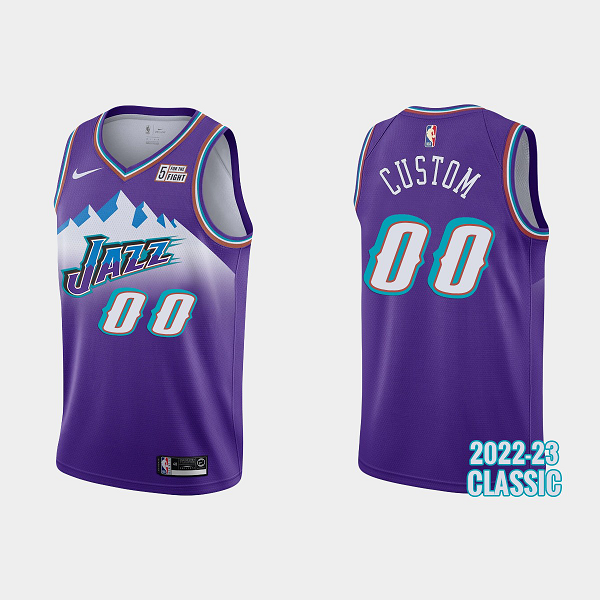 Men's Utah Jazz Custom 2022-23 Classic Edition Purple NBA Jersey