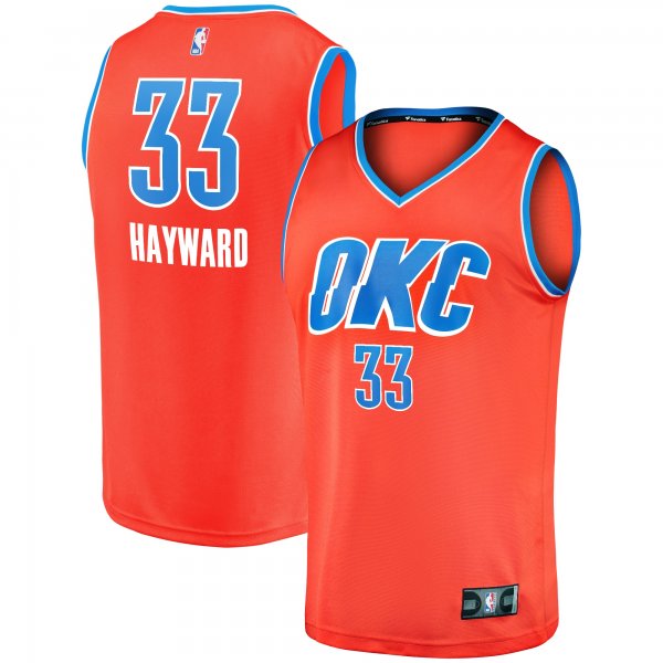 Youth Oklahoma City Thunder Gordon Hayward Fanatics Orange Fast Break Replica Player Jersey - Statement Edition