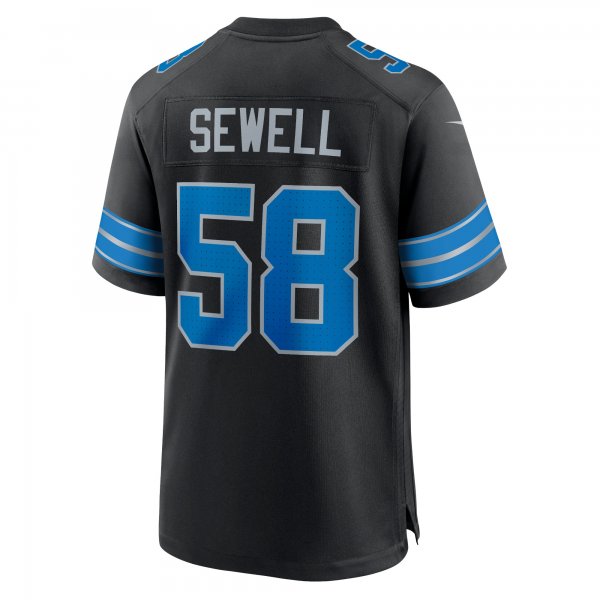 Men's Detroit Lions Penei Sewell Nike Black 2nd Alternate Game Jersey