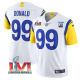 Men's Los Angeles Rams #99 Aaron Donald White 2022 With C Patch Super Bowl LVI Vapor Limited Jersey