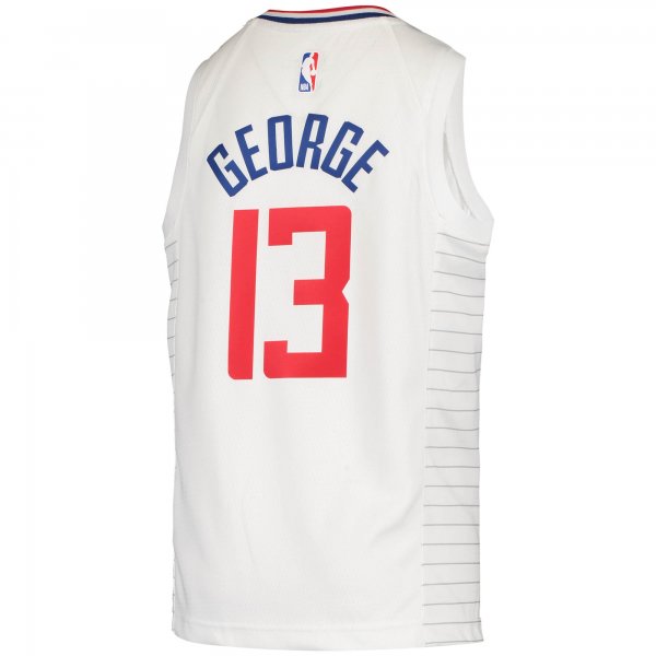 Youth LA Clippers Paul George Nike White 2020/21 Swingman Jersey - Association Edition