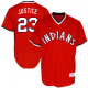 Men's Cleveland Indians #23 David Justice Red Turn Back the Clock MLB Majestic Jersey