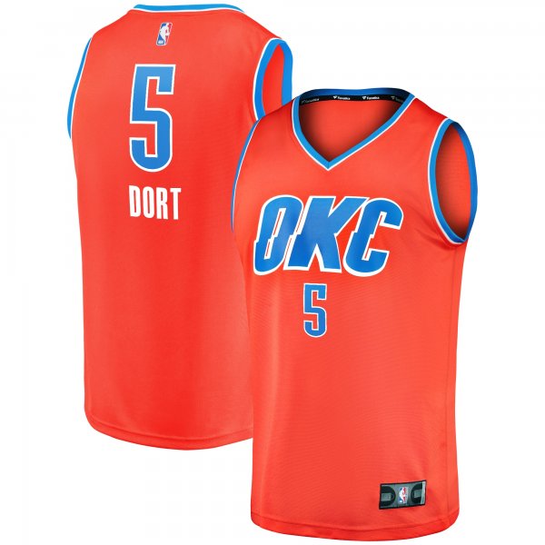 Youth Oklahoma City Thunder Luguentz Dort Fanatics Orange Fast Break Replica Player Jersey - Statement Edition