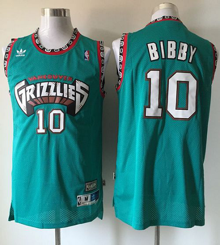 Men's Memphis Grizzlies #10 Mike Bibby Green Throwback Stitched NBA Jersey